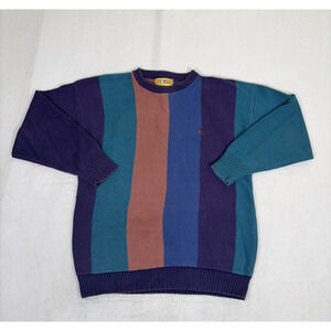 Vintage Duck Head Mens Sweater Large Striped Preppy Grandpa Made In USA 90s